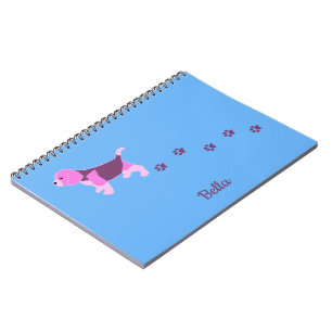 Cuaderno Nombre personalizado de Beagle Dog Art Puppy Pawpr