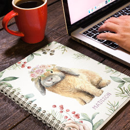 Cuaderno Nombre personalizado de Conejo de Conejo de Conejo