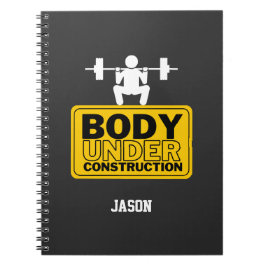 Cuaderno Nombre personalizado de cuerpo bajo construcción