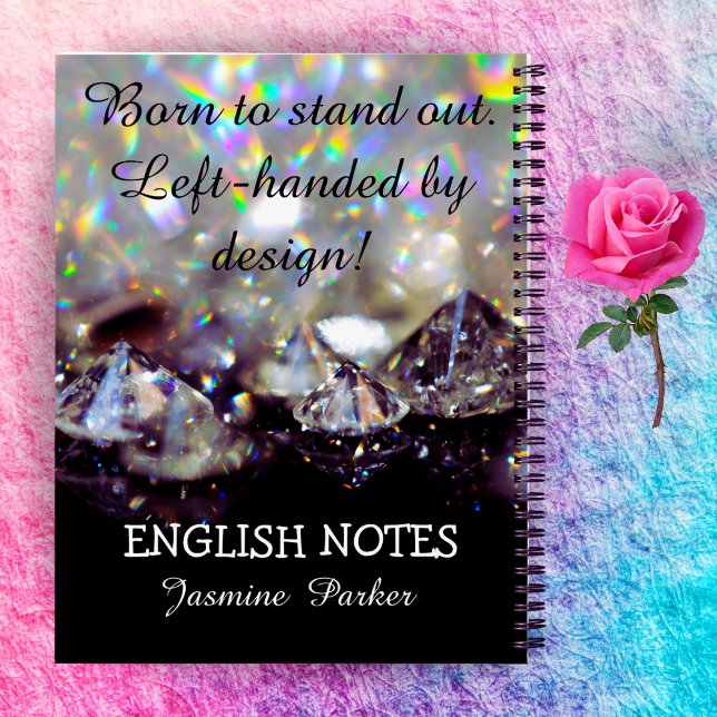 Cuaderno Nombre personalizado de diamante de mano izquierda (Subido por el creador)