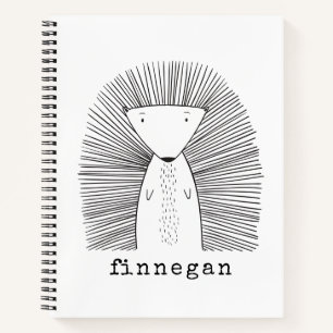 Cuaderno Nombre personalizado de dibujo de línea simple de
