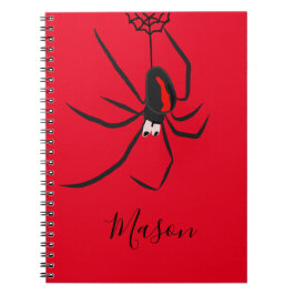Cuaderno Nombre personalizado de divertida araña de la espa