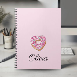 Cuaderno Nombre personalizado de Donut Sweet Chica Sprinkle