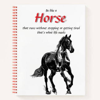 Cuaderno Nombre personalizado de espiral - caballo blanco y