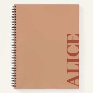Cuaderno Nombre personalizado de estilo de texto simple de