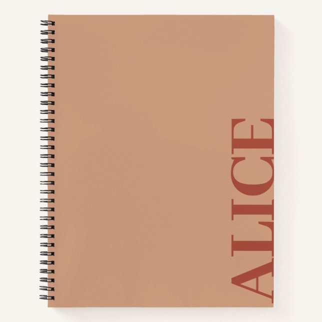 Cuaderno Nombre personalizado de estilo de texto simple de  (Anverso)