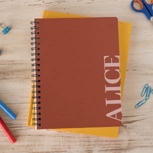 Cuaderno Nombre personalizado de estilo de texto simple en 