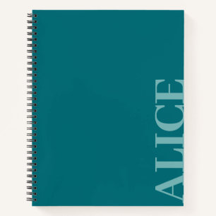 Cuaderno Nombre personalizado de estilo de texto simple ver