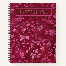 Cuaderno Nombre personalizado de floral rosa cúpula para ha