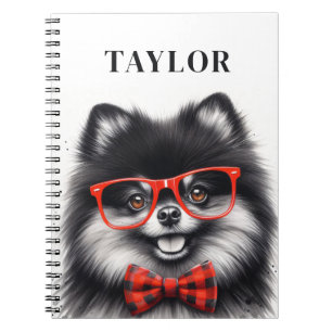 Cuaderno Nombre personalizado de gafas de nervio rojas cúpu