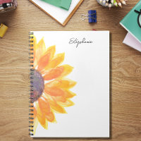 Nombre personalizado de girasol de color agua