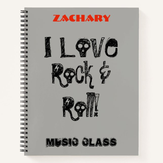 Cuaderno Nombre personalizado de Guay Music Rock and Roll S (Anverso)