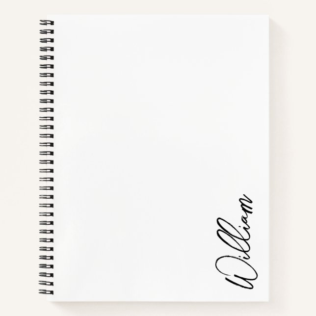 Cuaderno Nombre personalizado de guión moderno (Anverso)