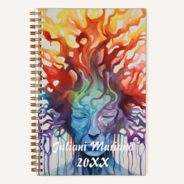 Cuaderno Nombre personalizado de incendio y agua