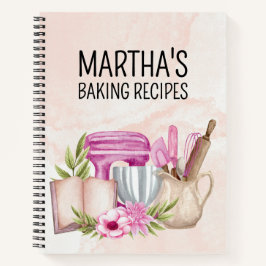 Cuaderno Nombre personalizado de la acuarela cutánea hornea