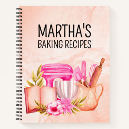 Cuaderno Nombre personalizado de la acuarela cutánea hornea