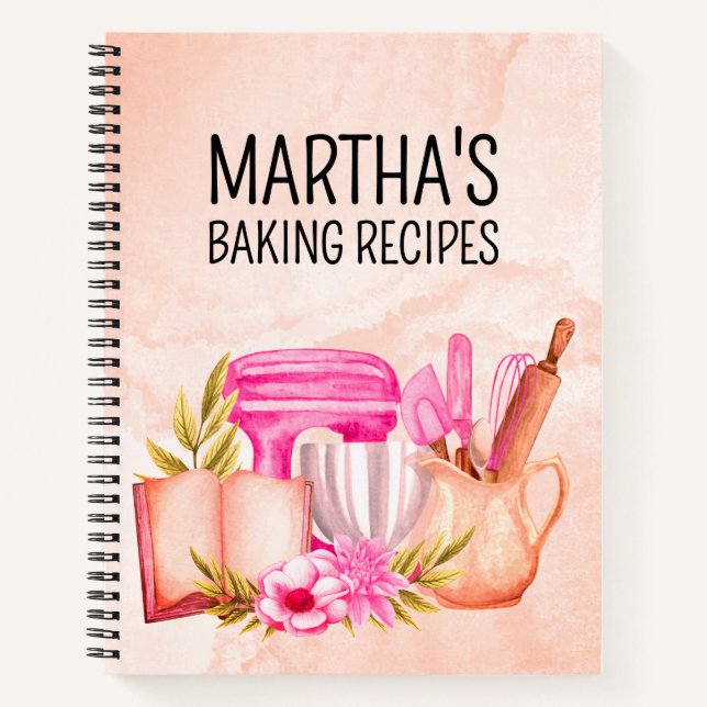 Cuaderno Nombre personalizado de la acuarela cutánea hornea (Anverso)