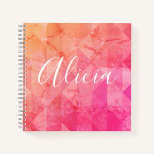 Cuaderno Nombre personalizado de la acuarela moderna del na