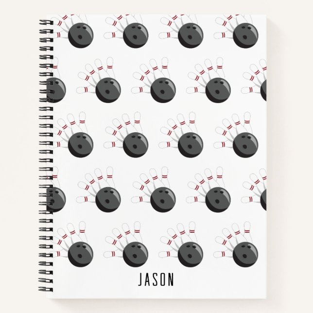 Cuaderno Nombre personalizado de la bolera de personalizado (Anverso)