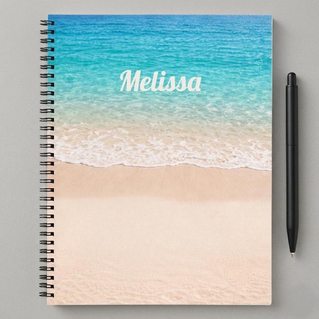 Cuaderno Nombre personalizado de la costa de la playa (Subido por el creador)