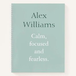 Cuaderno Nombre personalizado de la cotización de calm de h
