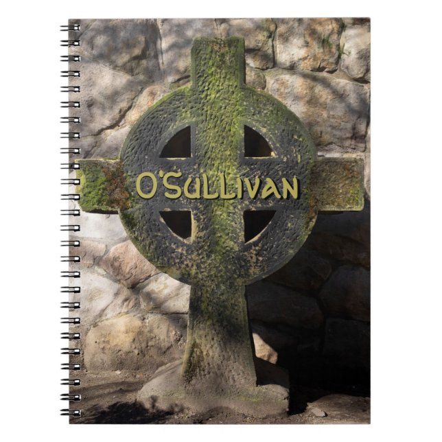 Cuaderno Nombre personalizado de la cruz celta de piedra ta (Frente)