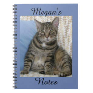Cuaderno Nombre personalizado de la foto del gato de la tab