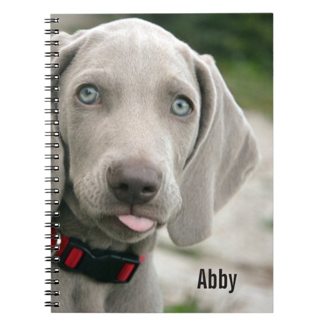Cuaderno Nombre personalizado de la foto del perro de (Frente)