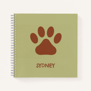 Cuaderno Nombre personalizado de la pepita de perro marrón