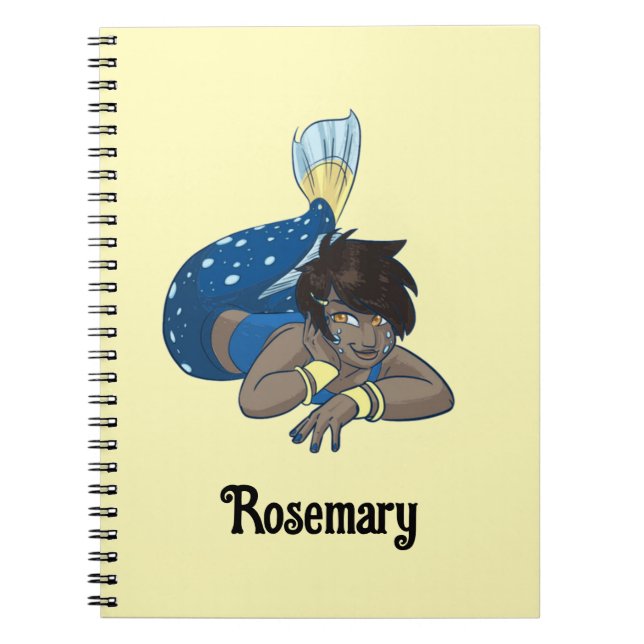 Cuaderno Nombre personalizado de Lady mermaid (Frente)