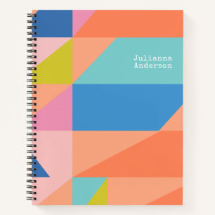 Cuaderno Nombre personalizado de las formas geométricas col