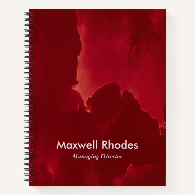 Cuaderno Nombre personalizado de las nubes grandes rojas (Anverso)