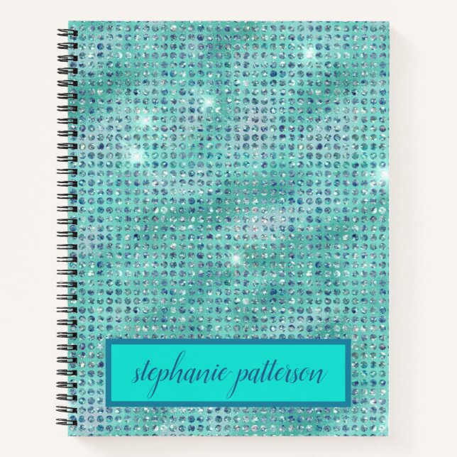 Cuaderno Nombre personalizado de las secuencias de brillo a (Anverso)