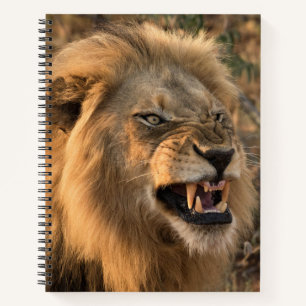Cuaderno Nombre personalizado de león enojado