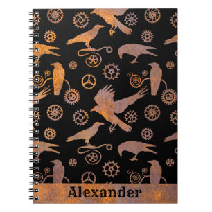 Cuaderno Nombre personalizado de los engranajes de rusty de