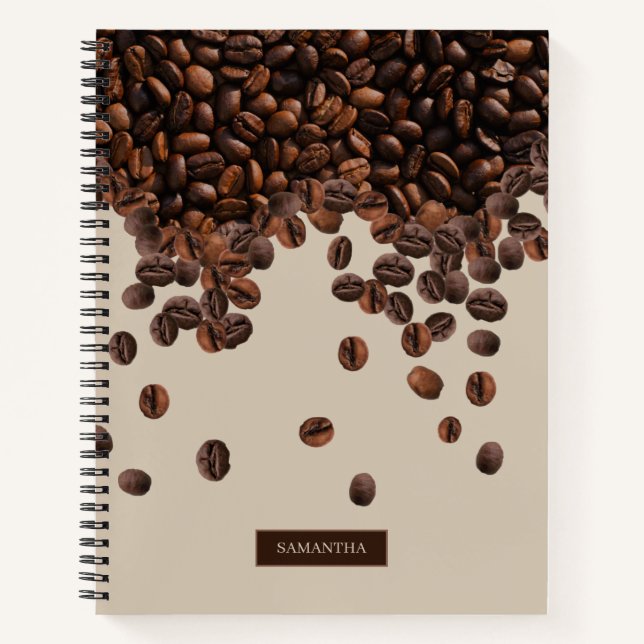 Cuaderno Nombre personalizado de los granos de café (Anverso)