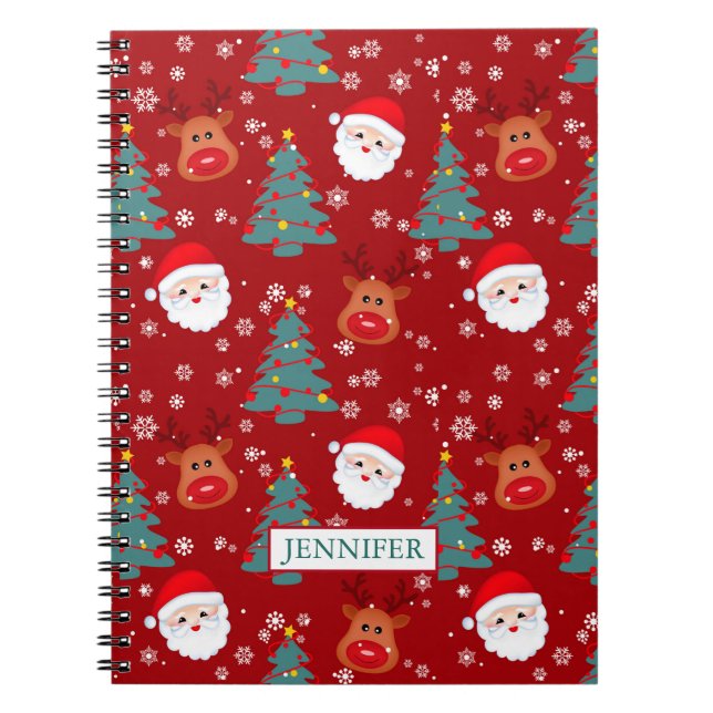 Cuaderno Nombre personalizado de los Navidades pequeños San (Frente)