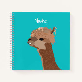 Cuaderno Nombre personalizado de los niños de la Alpaca