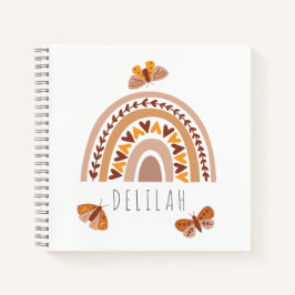 Cuaderno Nombre personalizado de los niños del arcoiris del