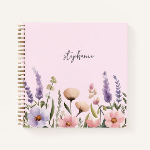 Cuaderno Nombre personalizado de moda Flor de agua acuática