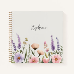 Cuaderno Nombre personalizado de moda Flor de agua acuática