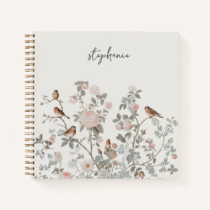 Cuaderno Nombre personalizado de moda flores silvestres y a