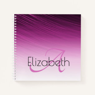 Cuaderno Nombre personalizado de moda Monograma Púrpura Om