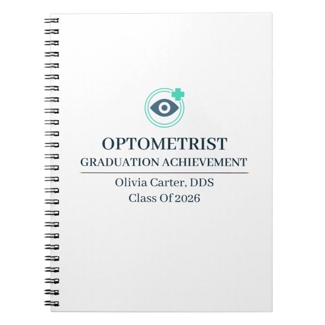 Cuaderno Nombre personalizado de optometrista desde año (Frente)