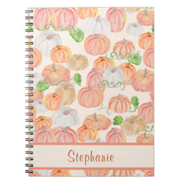 Cuaderno Nombre personalizado de parche de calabaza de colo