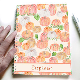 Cuaderno Nombre personalizado de parche de calabaza de colo