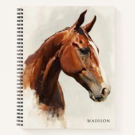 Cuaderno Nombre personalizado de pintura de caballos ecuest