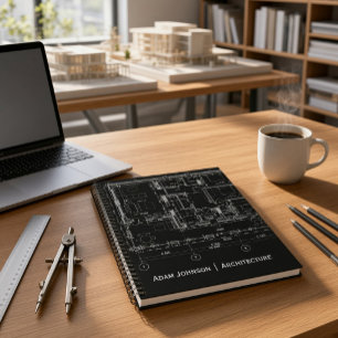 Cuaderno Nombre personalizado de plano del arquitecto profe