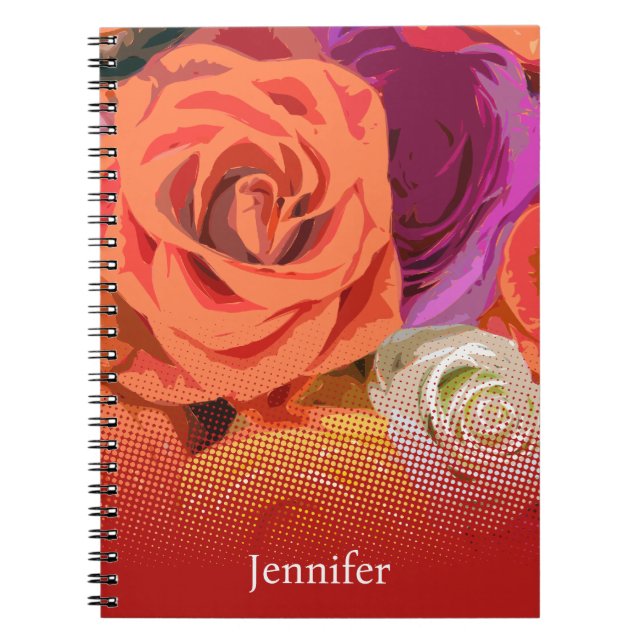 Cuaderno Nombre personalizado de rosas (Frente)