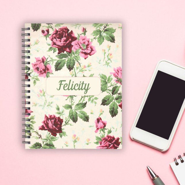 Cuaderno Nombre personalizado de rosas rosas rosas rosas an (Subido por el creador)